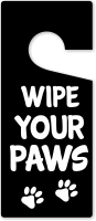 Wipe Your Paws 2-Sided Door Hanger Tag