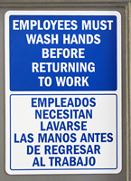 Employees Must Wash Hands Before Returning To Work ,Door Signs