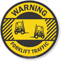 Forklift traffic warning adhesive floor sign