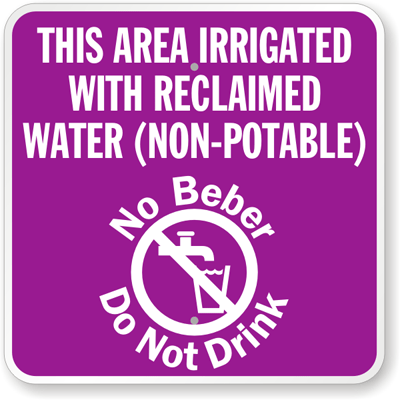 BORE WATER USED FOR IRRIGATION SIGN VARIOUS SIZES SIGN & STICKER OPTIONS 