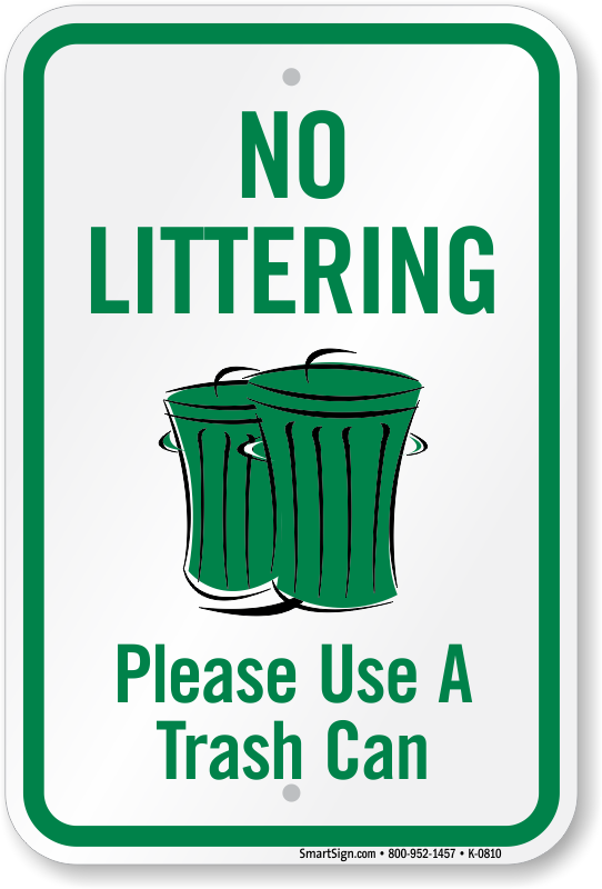 Details about  / Please No Littering Sign Mounted onto 3mm PVC Plastic with Stake