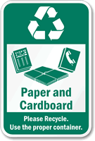 Recycle Paper Cardboard Sign