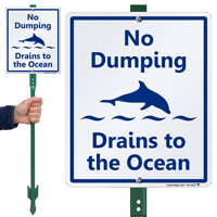 Drains To The Ocean LawnBoss Sign