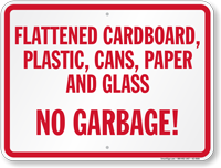 No Garbage No Trash Sign