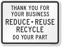Reduce Refuse Recycle Recycling Sign