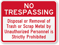 Disposal By Unauthorized Personnel Is Prohibited Sign