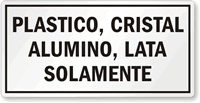 Plastico, Cristal, Alumino, Lata Solamenta Spanish Recycling Label