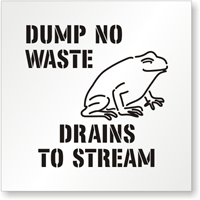 Dump No Waste, Drains to Stream Floor Stencil