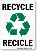 Bilingual Recycle Recicle Sign