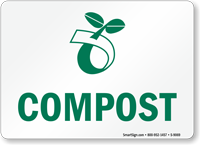 Recycling Composting Sign With Compost Symbol Sign