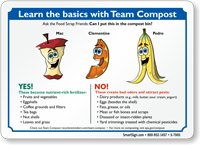 Team Compost Sign, Food Scrap In Compost Bin