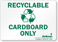 GoGreen Recyclable Cardboard Only (With Symbol) Sign