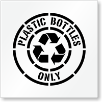 Plastic Bottles Only Recycling Stencil with Graphic