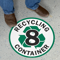 Recycling Container -8 Floor Sign