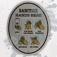 Diamond Plate Hand Sanitizer Sign