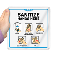 Elegant sanitize hands here sign