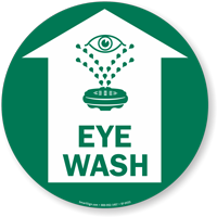 Eye wash arrow adhesive floor sign