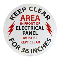 Floor sign kit for marking electrical panels